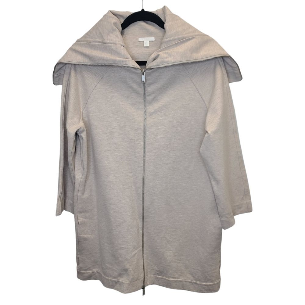 COS Women's Zip Front Beige Wool Blend Sweater Sz M